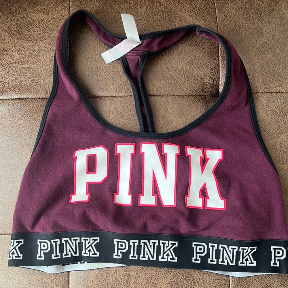 Pink sports bra